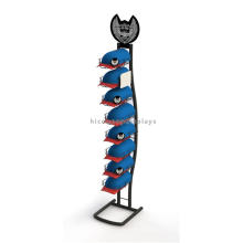 Simple Single-Sided Metal Floor Standing 8 Wire Baskets Hat Holders Point Of Sale Display Stand
